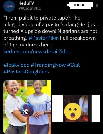 Leaked pastor daughter sextape picture  - Nigeria Gossip