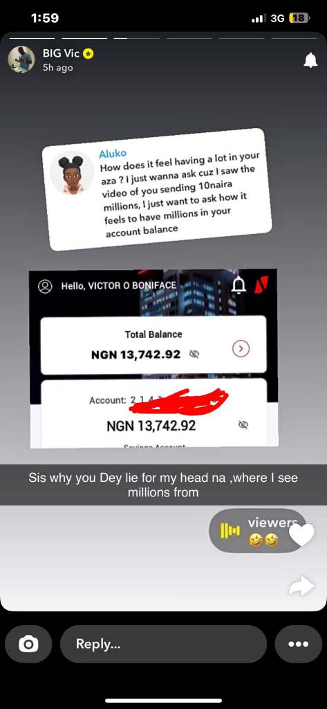 Victor Bonfica Account Balance - Nigeria Gossip