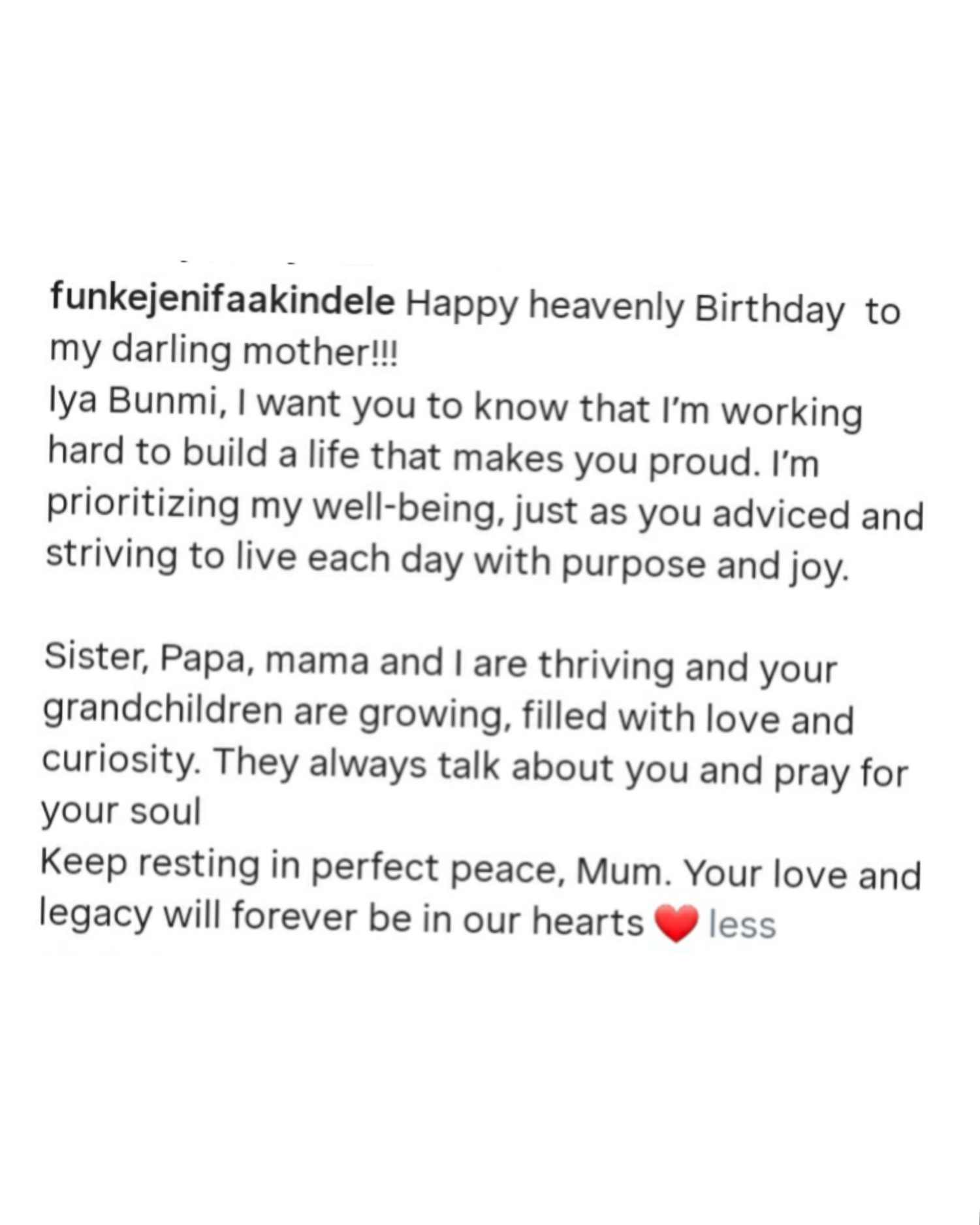 Funke Akindele Message to her mother - Nigeria Gossip